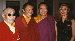 His Eminence, Khenchen Palden Sherab Rinpoche, Ven Khenpo Tsewang, Ven. Lama Chimed and The Rev. Nancy Ash from her private collection