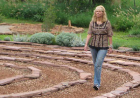 Walking meditation techniques photo of Rev Nancy Ash, 2010 from her private collection