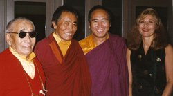 His Eminence, Khenchen Palden Sherab Rinpoche, Ven Khenpo Tsewang, Ven. Lama Chimed and The Rev. Nancy Ash from her private collection